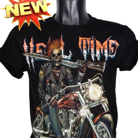 NEW WITH TAG ROCK CHANG HELL TIME GLOW IN THE DARK BLACK T-SHIRT - Picture 3 of 6